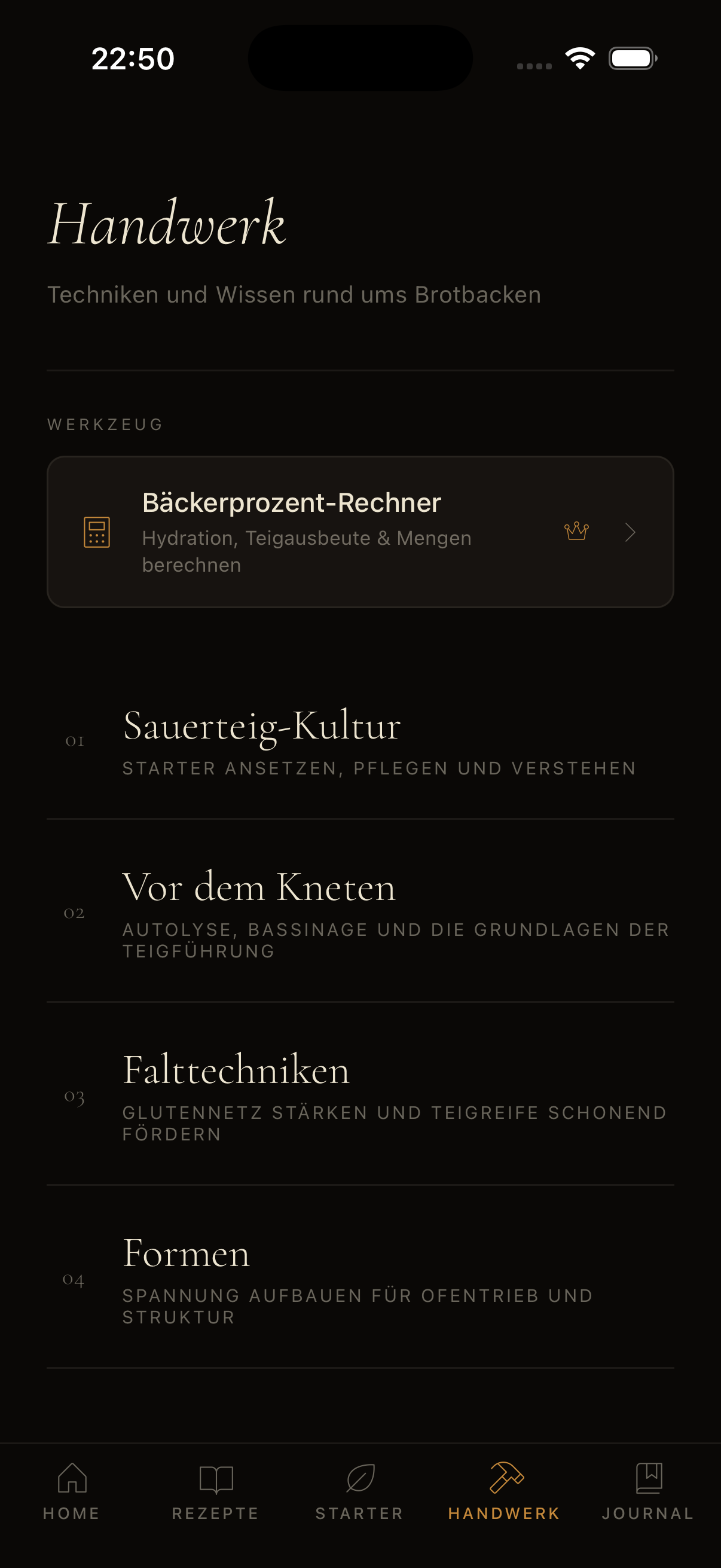 Krume App – Handwerk-Wiki mit 46 Backtechniken